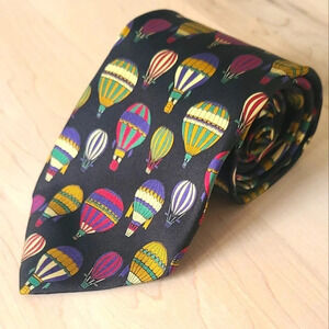 🎈BROOKS BROTHERS tie, hot  air balloon, montgolfière pattern